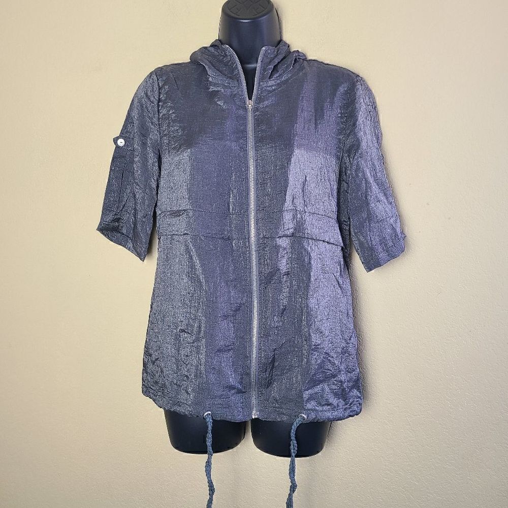 Murmur Zippered Hoodie Top  